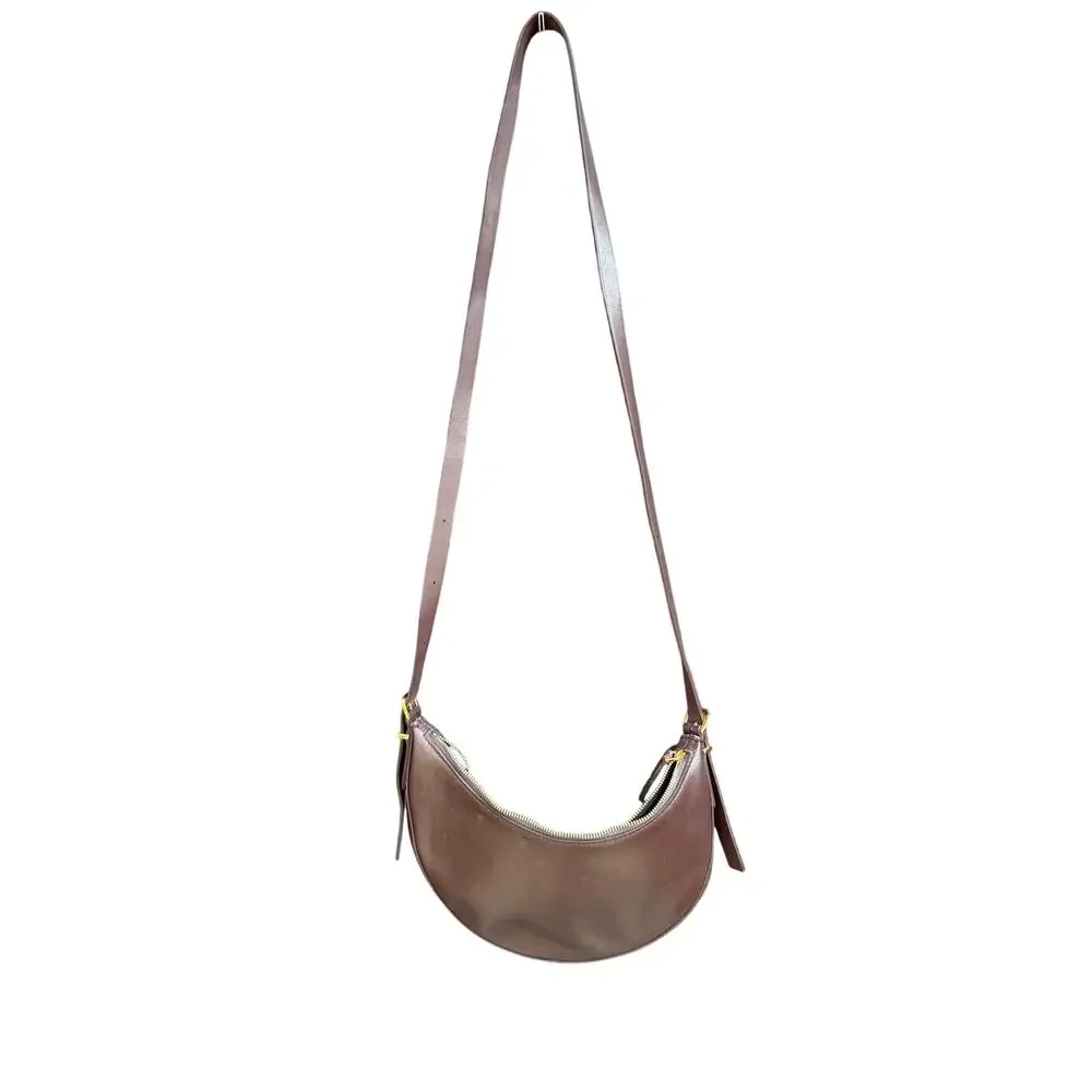 Madewell The Essential Leather Crescent Bag Cocoa Chocolate Brown